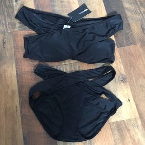 Black off the shoulder bikini